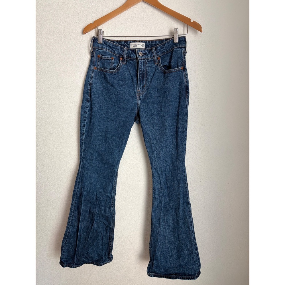 Abercrombie & Fitch Curve Love Mid Rise Bootcut Jeans Blue 27 Extra Short